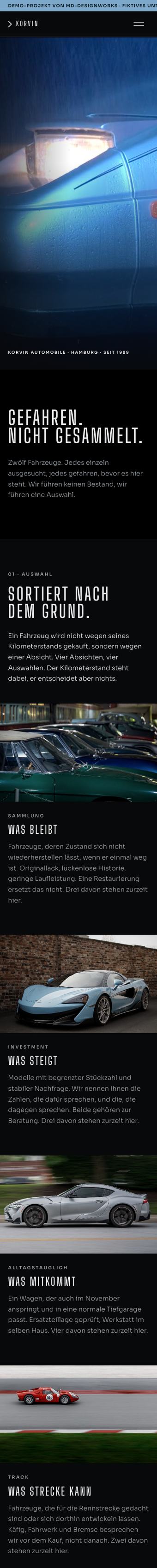 Dieselbe Seite auf einem Smartphone