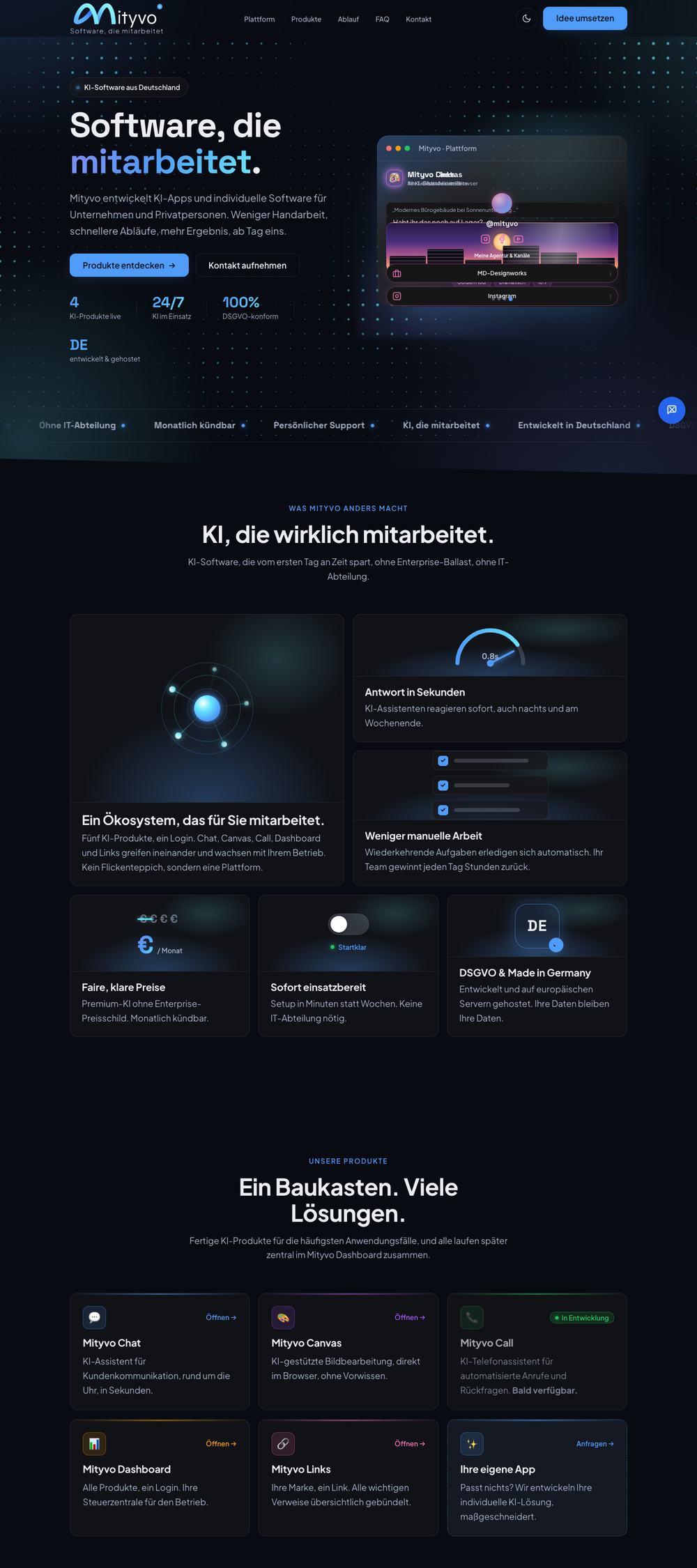 die Mityvo-Plattform auf einem Laptop
