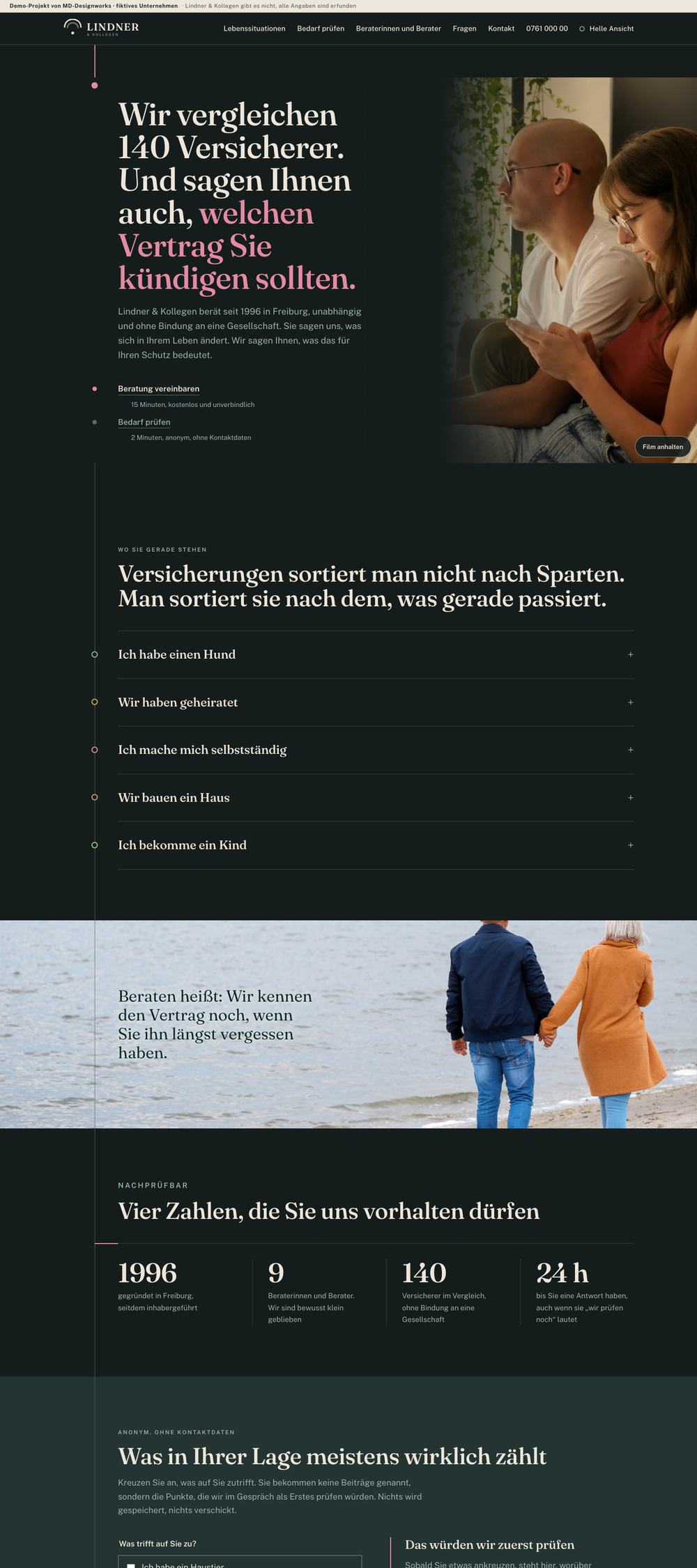 die Seite des Maklerbüros auf einem Laptop