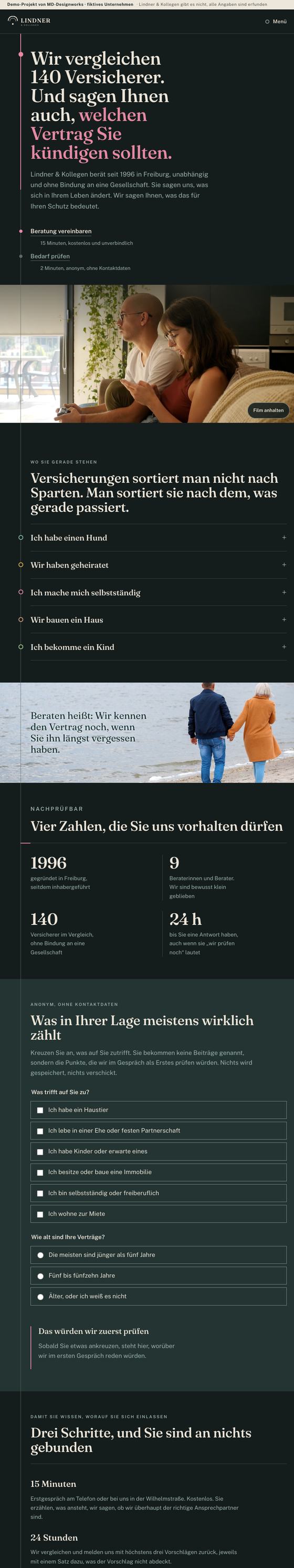 die Seite des Maklerbüros auf einem Tablet