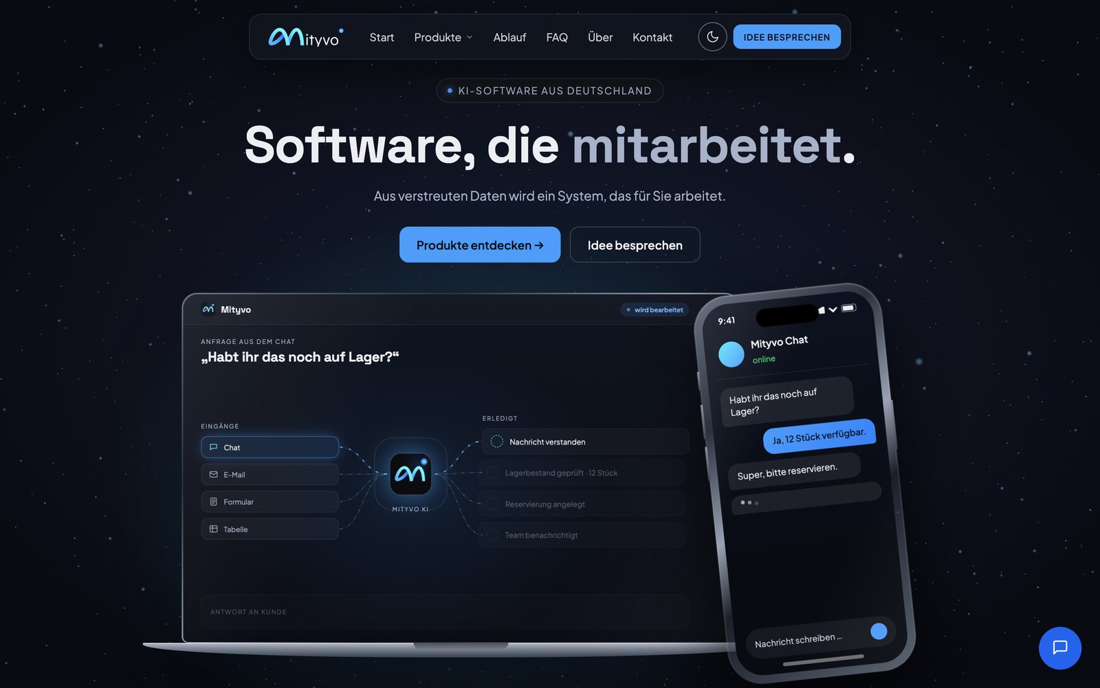 Vorschau der Mityvo-Website